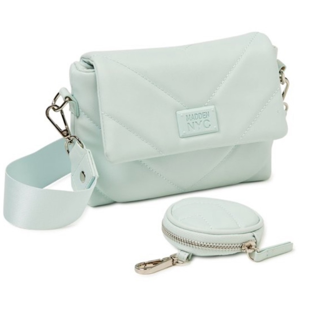 Madden NYC Quilted Mint Green Crossbody - Picture 1 of 4